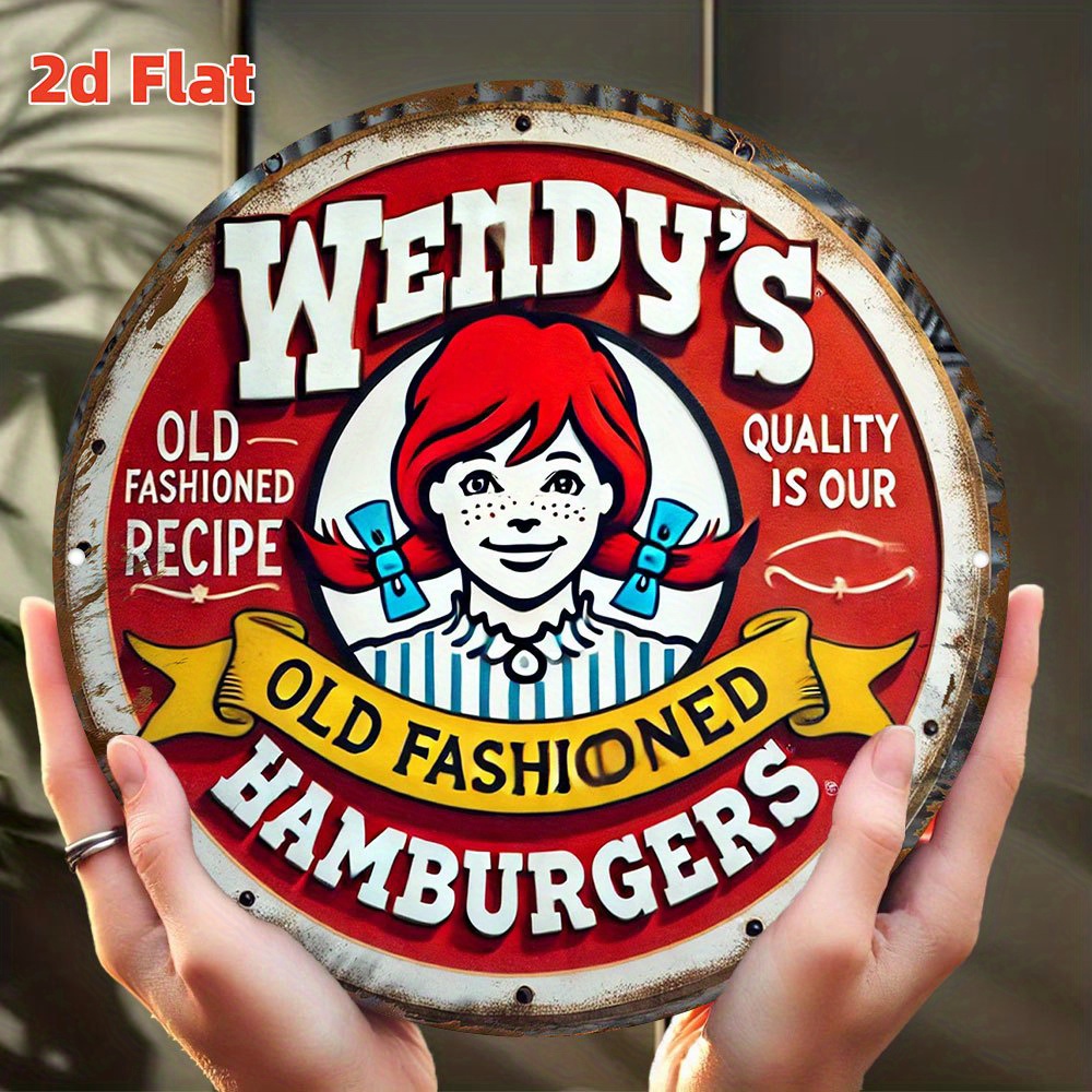 Vintage Fashion Hamburg - Placa de Metal Redonda Vintage Wendy's