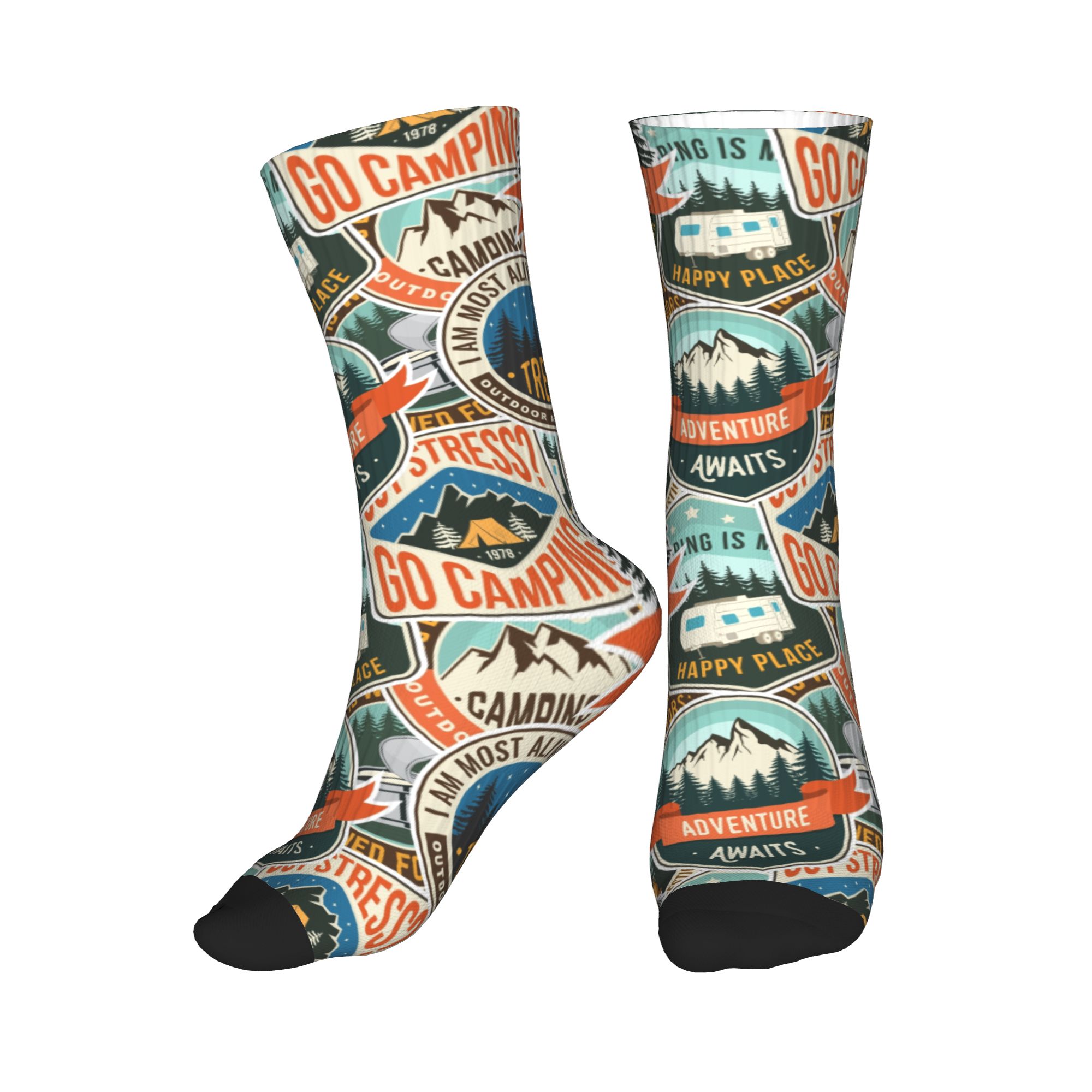 Vintage Outdoor Fashion - Meias de Vestir Estampadas Sem Costura