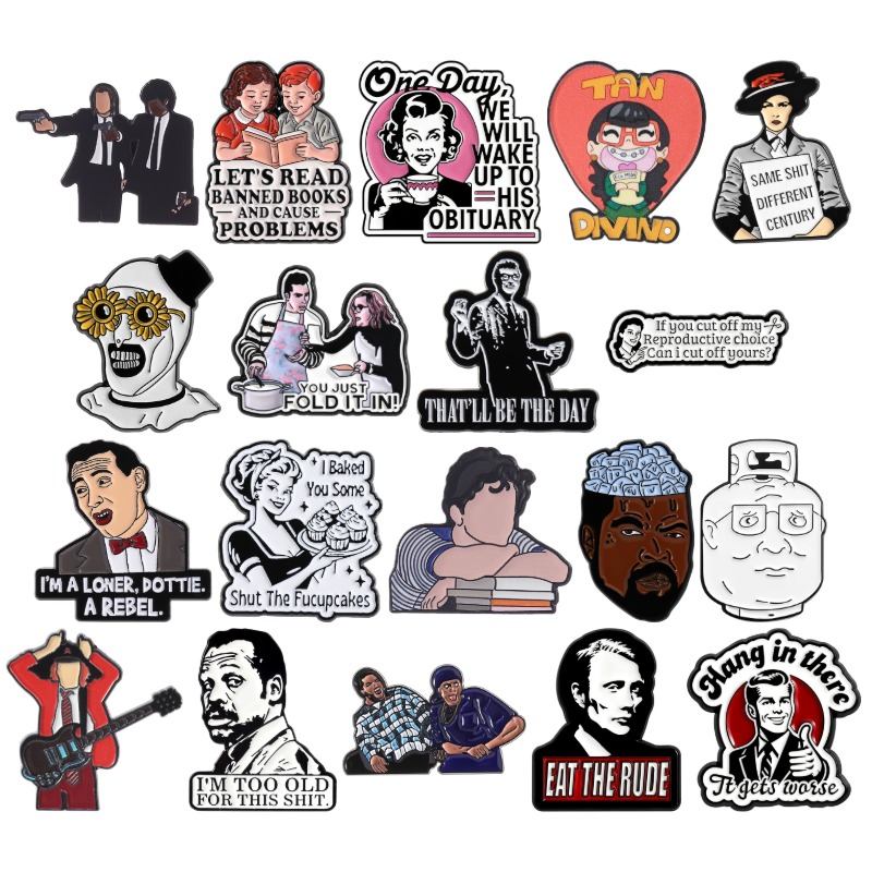 Pins de Esmalte de Personagens - Vintage Fashion Quotes avaliação e preço