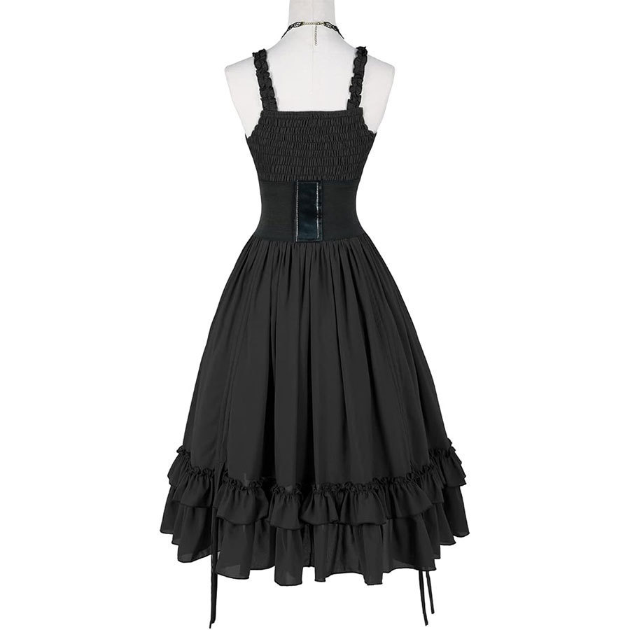 Vestido Gótico Feminino com Co - Vintage Fashion Dresses avaliação e preço