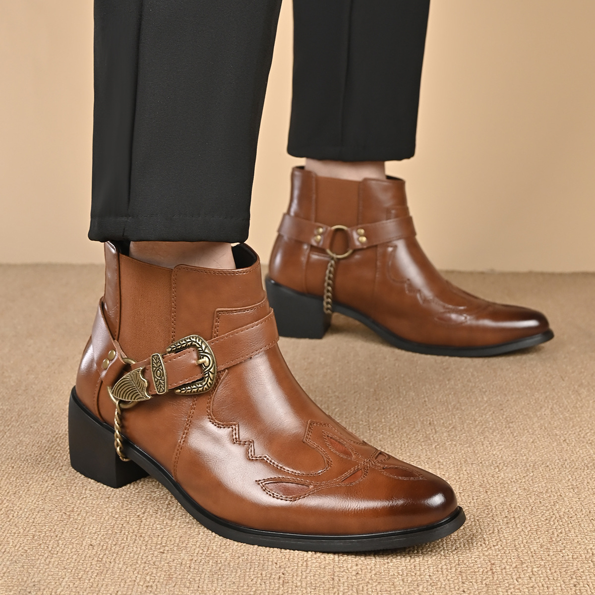 Botas Masculinas de Couro Vint - Vintage Fashion Enthusiasts avaliação e preço