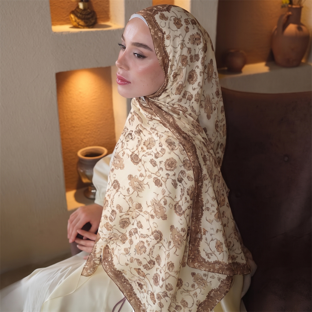 Hijab Vintage com Estampa Flor - Vintage Outdoor Fashion avaliação e preço